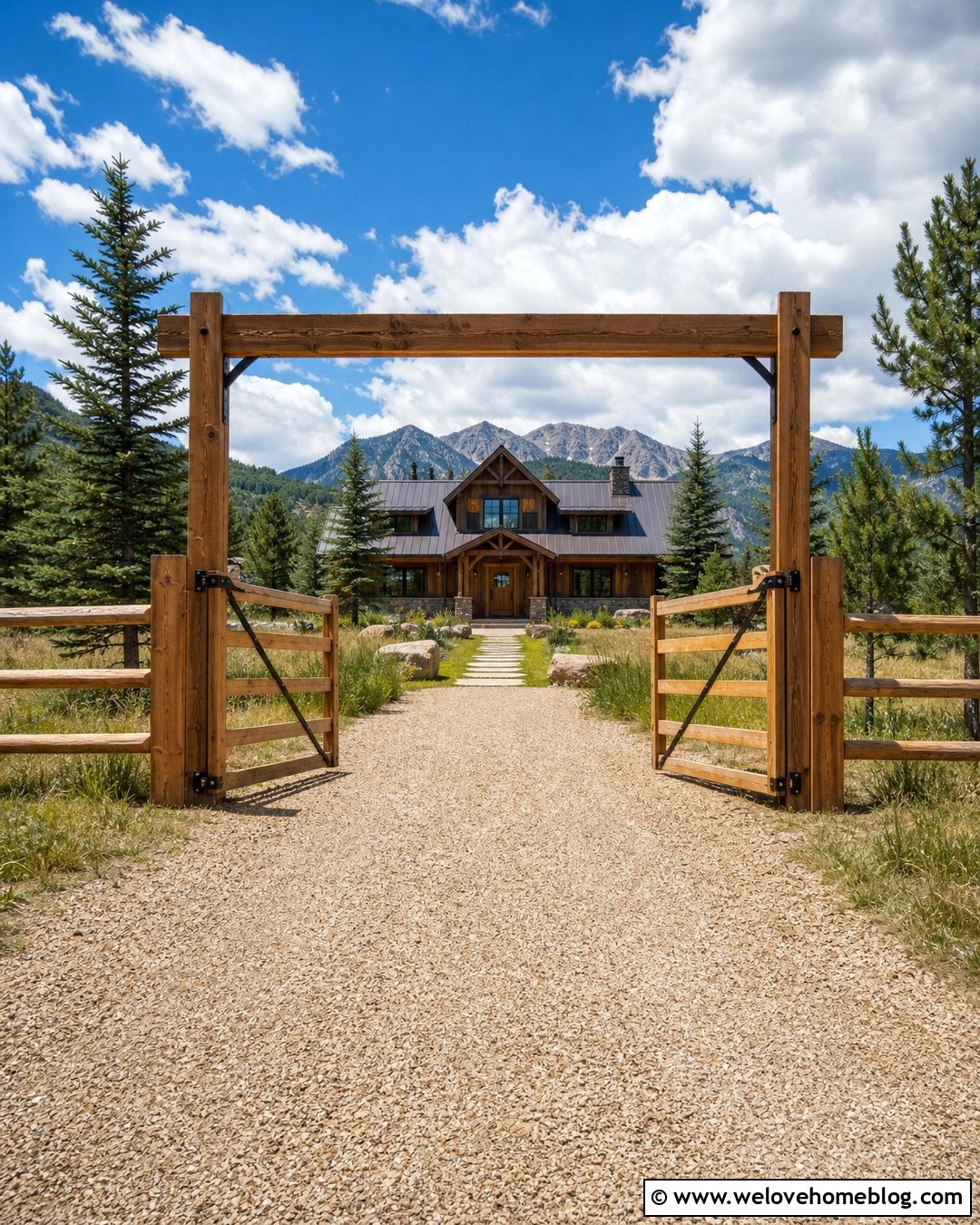 Split Rail Fence Gate With Timber Arch - 20 split rail fence driveway gate ideas