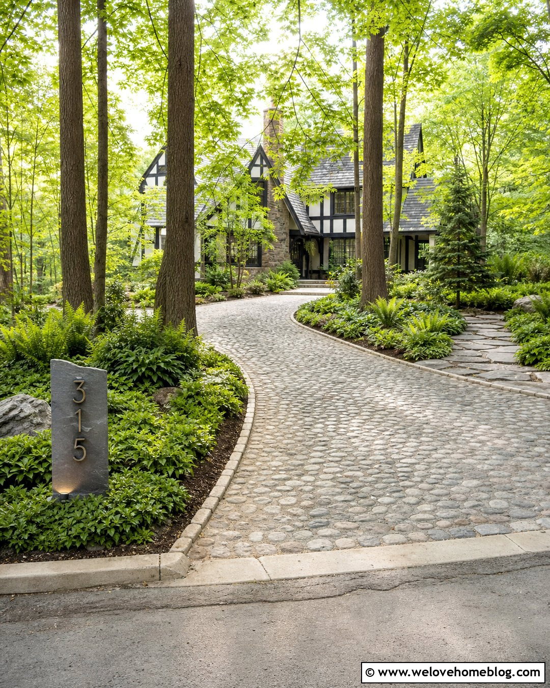 Spotlighted Stone Driveway Address Sign - 45 driveway address sign ideas
