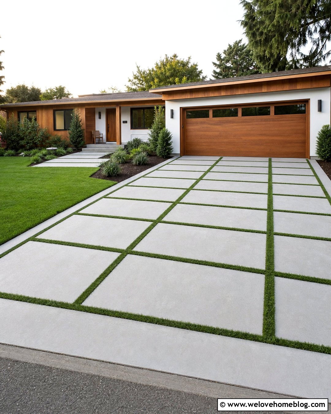 Square Concrete Driveway Grid With Grass - 30 driveway with grass in between ideas
