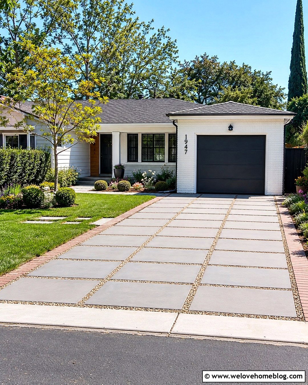 Square Driveway Slabs With Pea Gravel Joints - 20 Driveway Slabs Ideas