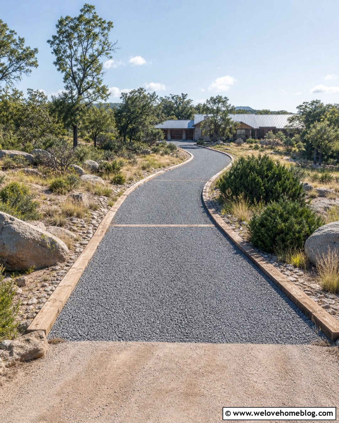 Stabilized Gravel Steep Driveway - 35 Steep Driveway Ideas