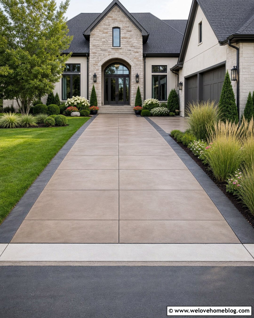 Stained Poured Concrete Driveway - 20 Poured Concrete Driveway Ideas