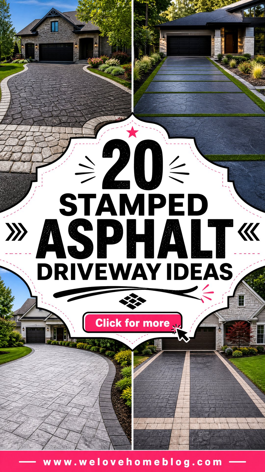 20 Stamped Asphalt Driveway Ideas for Upscale Curb Appeal - 20 Stamped Asphalt Driveway Ideas for Upscale Curb Appeal