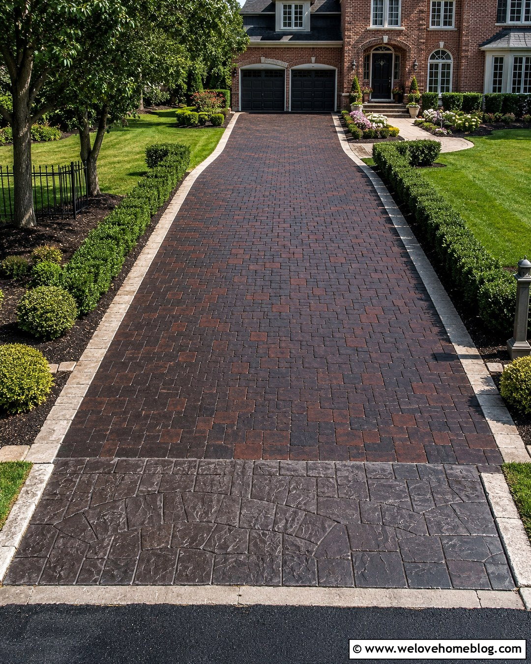 Stamped Asphalt Driveway With Brick Pattern - 20 driveway asphalt ideas