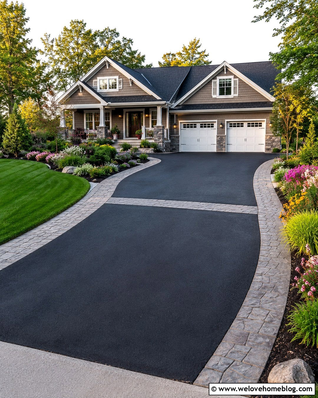 Stamped Concrete Asphalt Driveway Edging - 20 asphalt driveway edging ideas