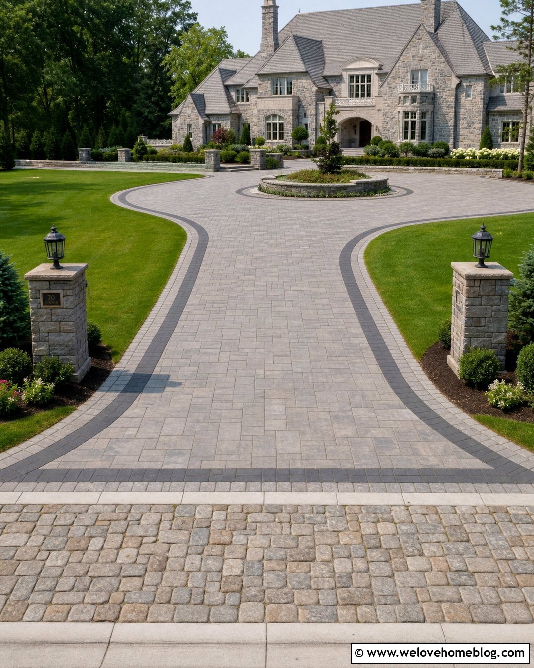 Stamped Concrete Castle Driveway - 25 Castle Driveway Ideas