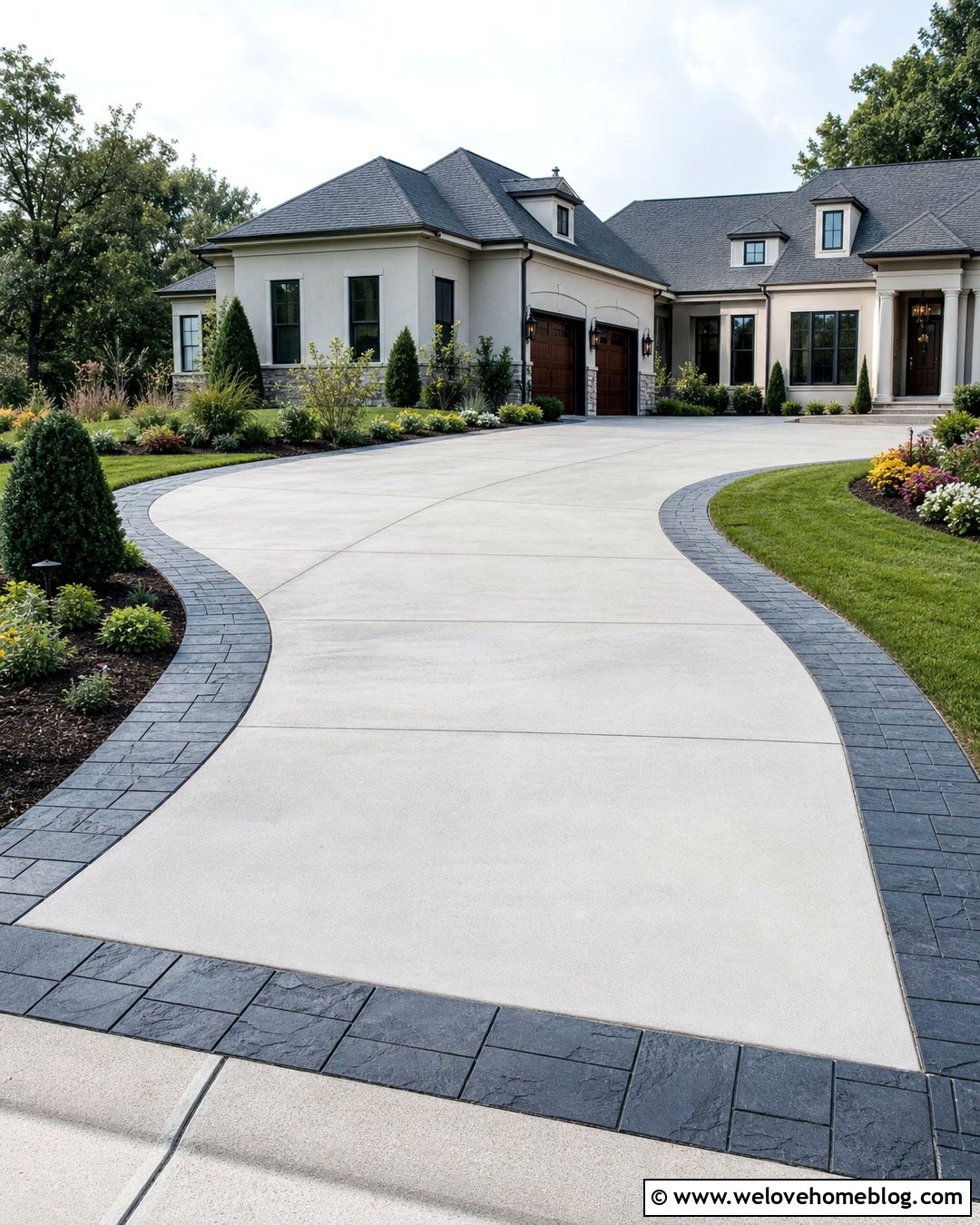 Stamped Concrete Driveway Border