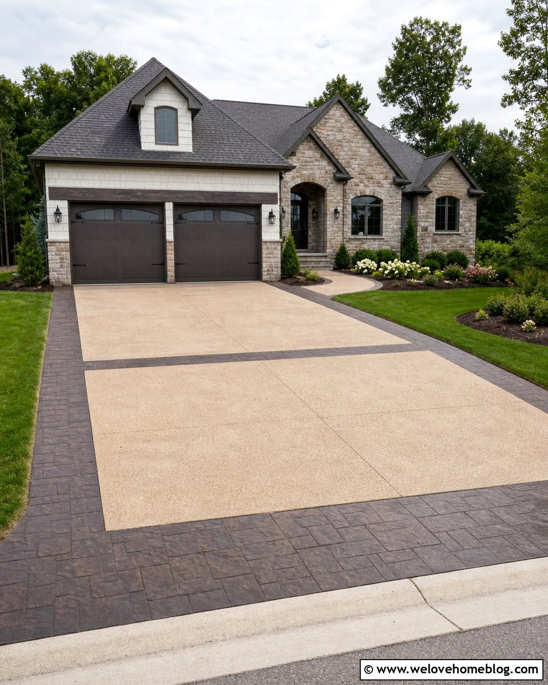 Stamped Concrete Driveway Trim - 20 Driveway Trim Ideas