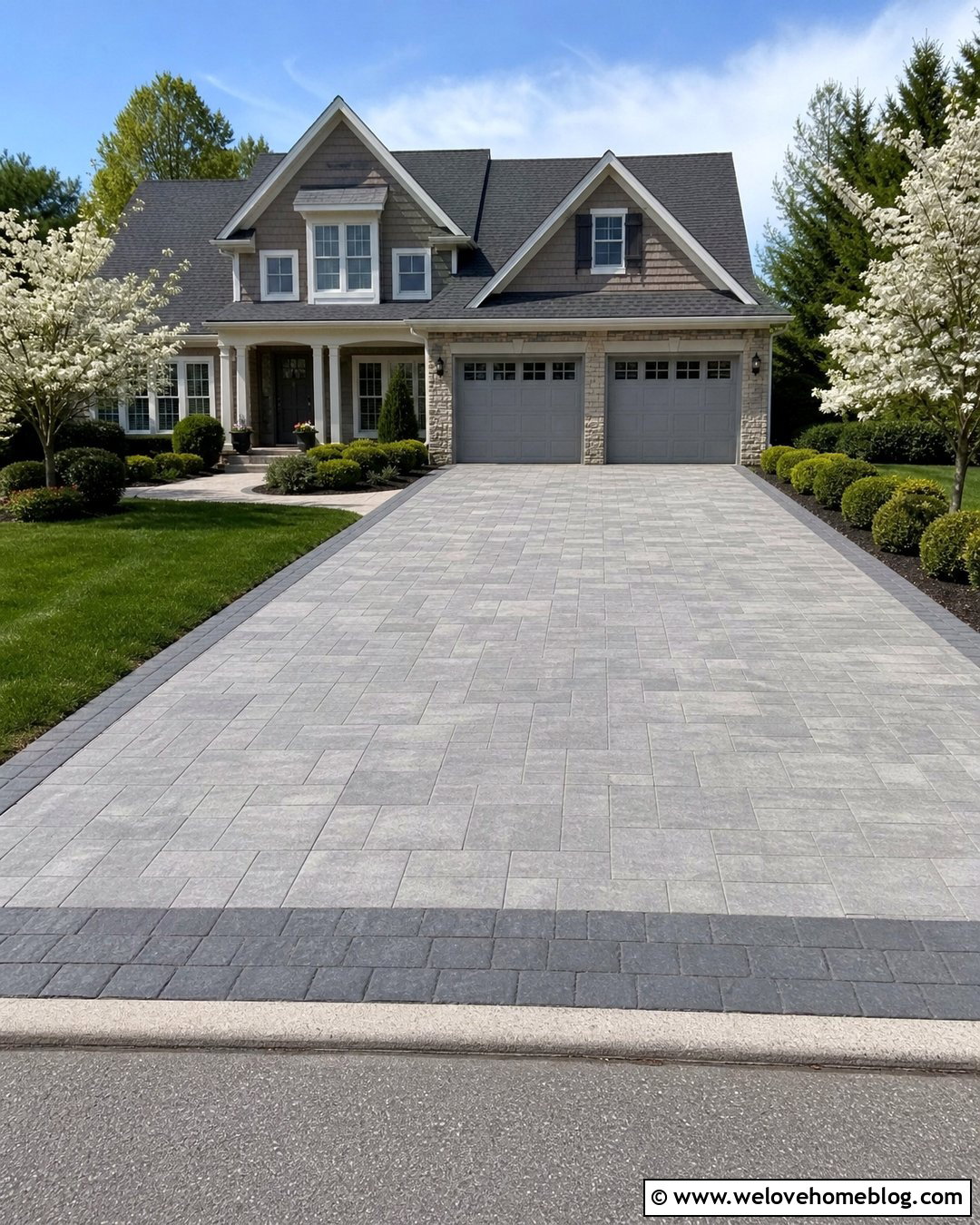 Stamped Concrete Driveway With Paver Apron - 20 driveway surfacing ideas