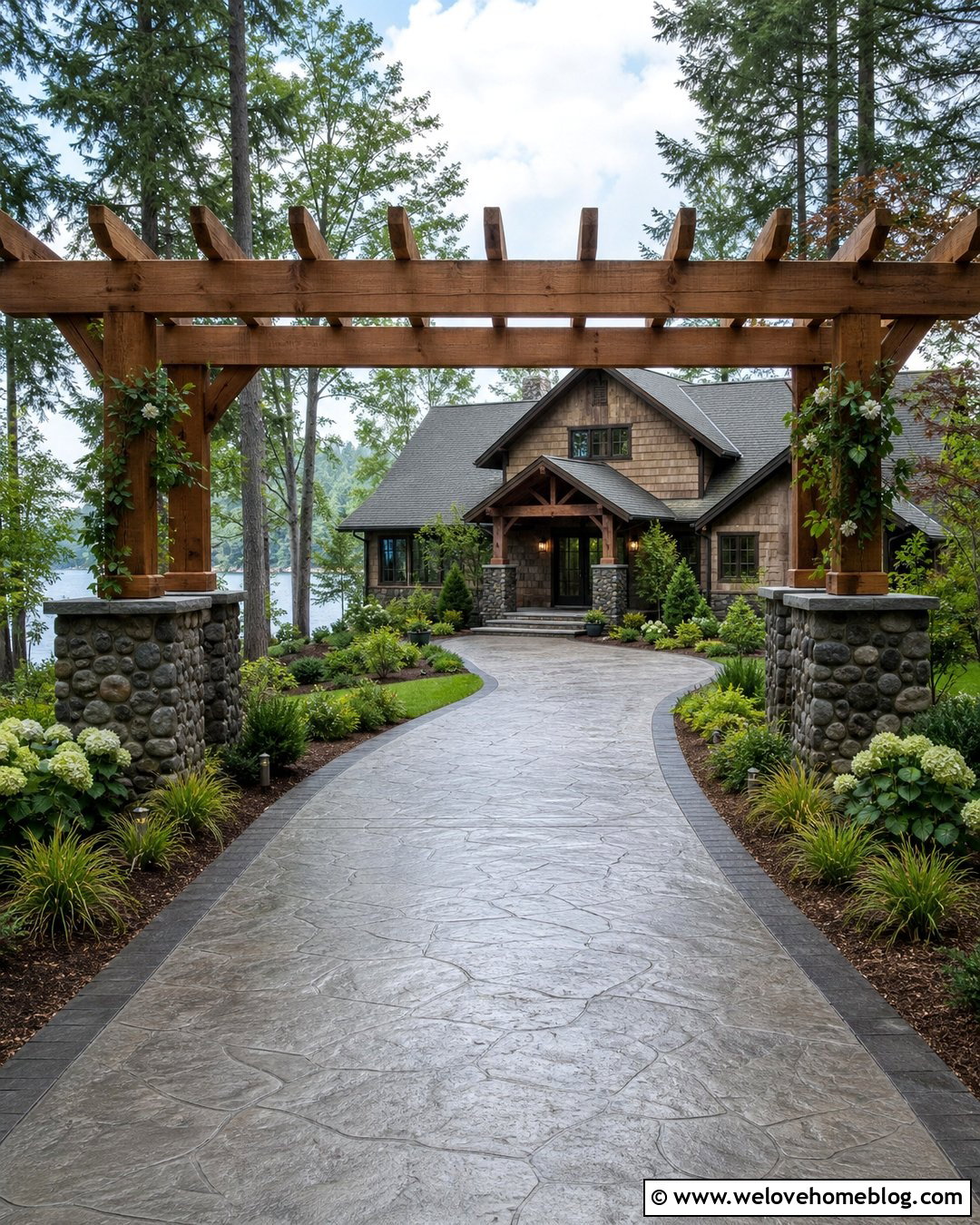 20 Lake House Driveway Entrance Ideas for Lakeside Charm