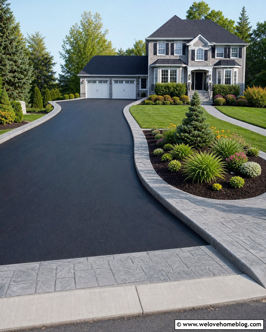 Stamped Concrete Raised Driveway Edging - 20 Raised Driveway Edging Ideas