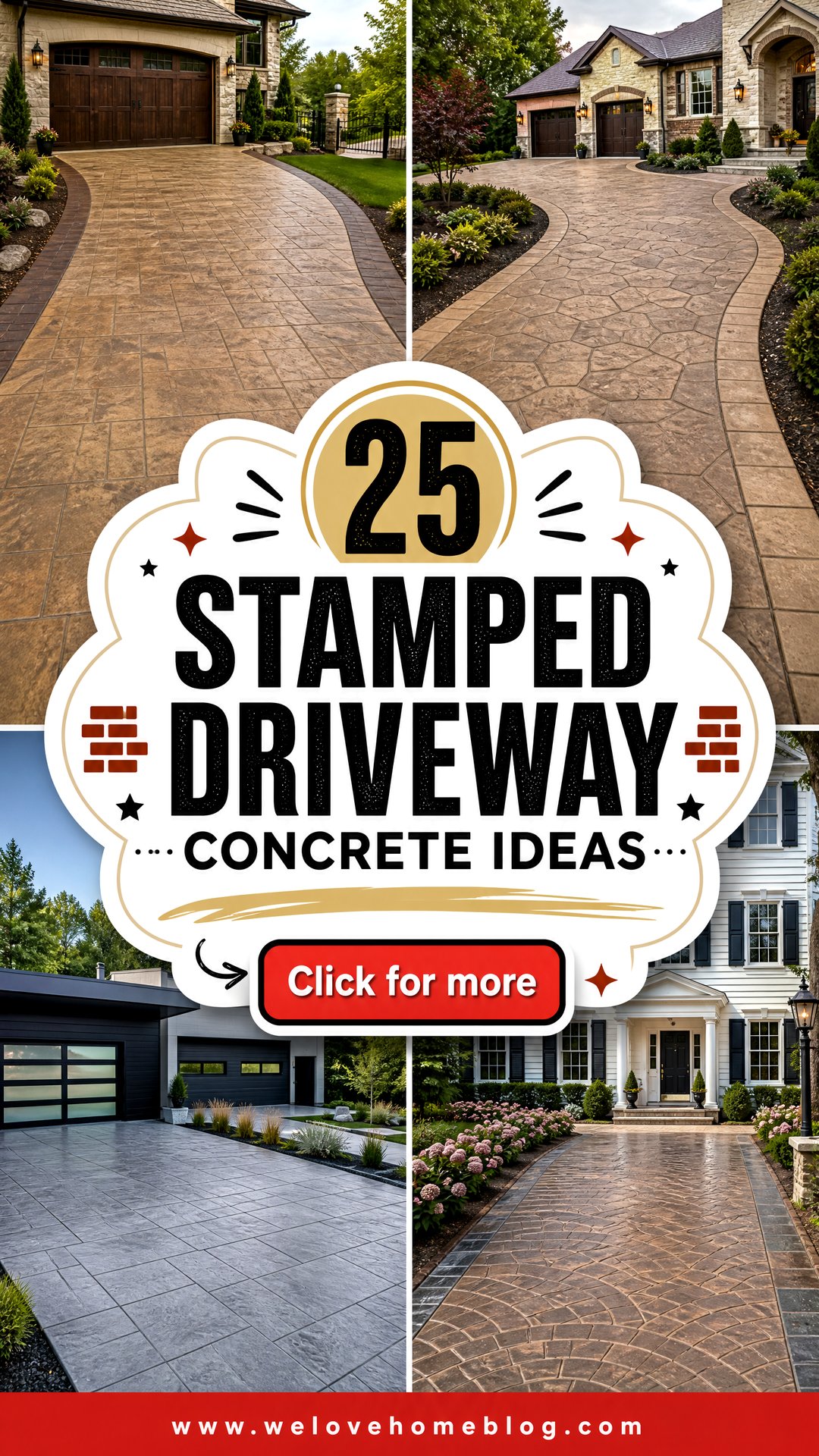 25 Stamped Driveway Concrete Ideas for Custom Curb Appeal - 25 Stamped Driveway Concrete Ideas for Custom Curb Appeal