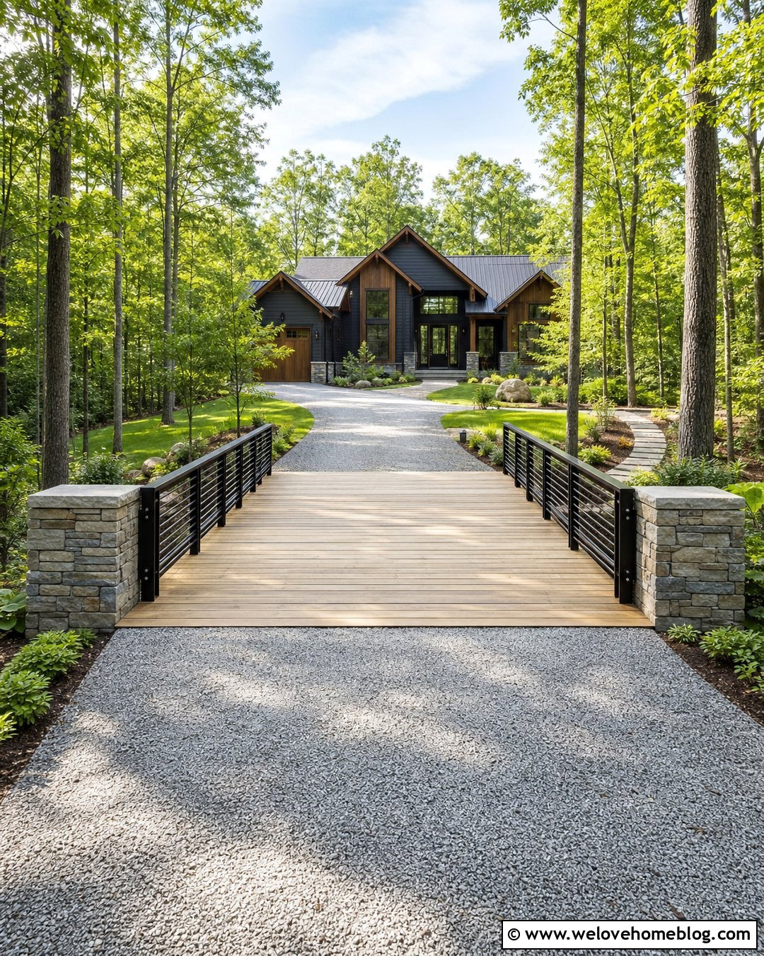 Steel Beam Driveway Bridge With Wood Decking - 20 Driveway Bridge Over Ditch Ideas