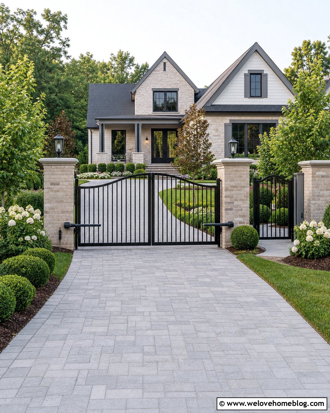 Steel Double Swing Driveway Gate - 35 metal driveway gates ideas