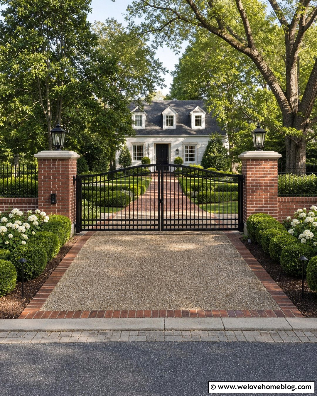 Steel Driveway Gate With Brick Columns - 20 steel driveway gate ideas