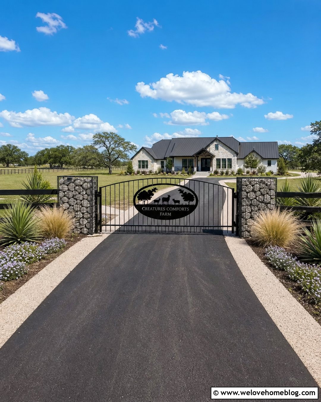 Steel Farm Sign With Ranch Gate - 40 Farm Signs Entrance Driveways Ideas