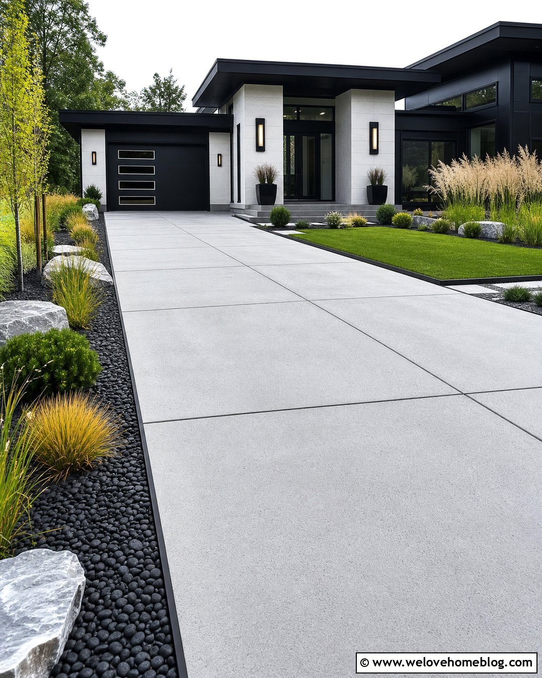 Steel Modern Driveway Border - 40 Driveway Border Ideas