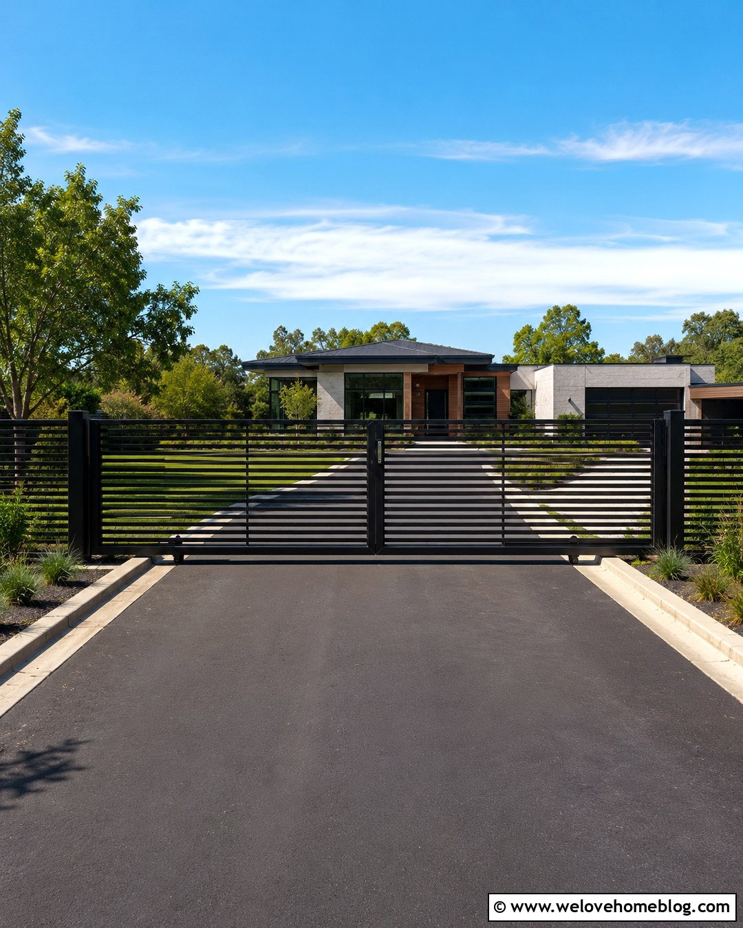 Steel Sliding Driveway Gate With Automatic Lock - 20 how to secure a driveway gate ideas