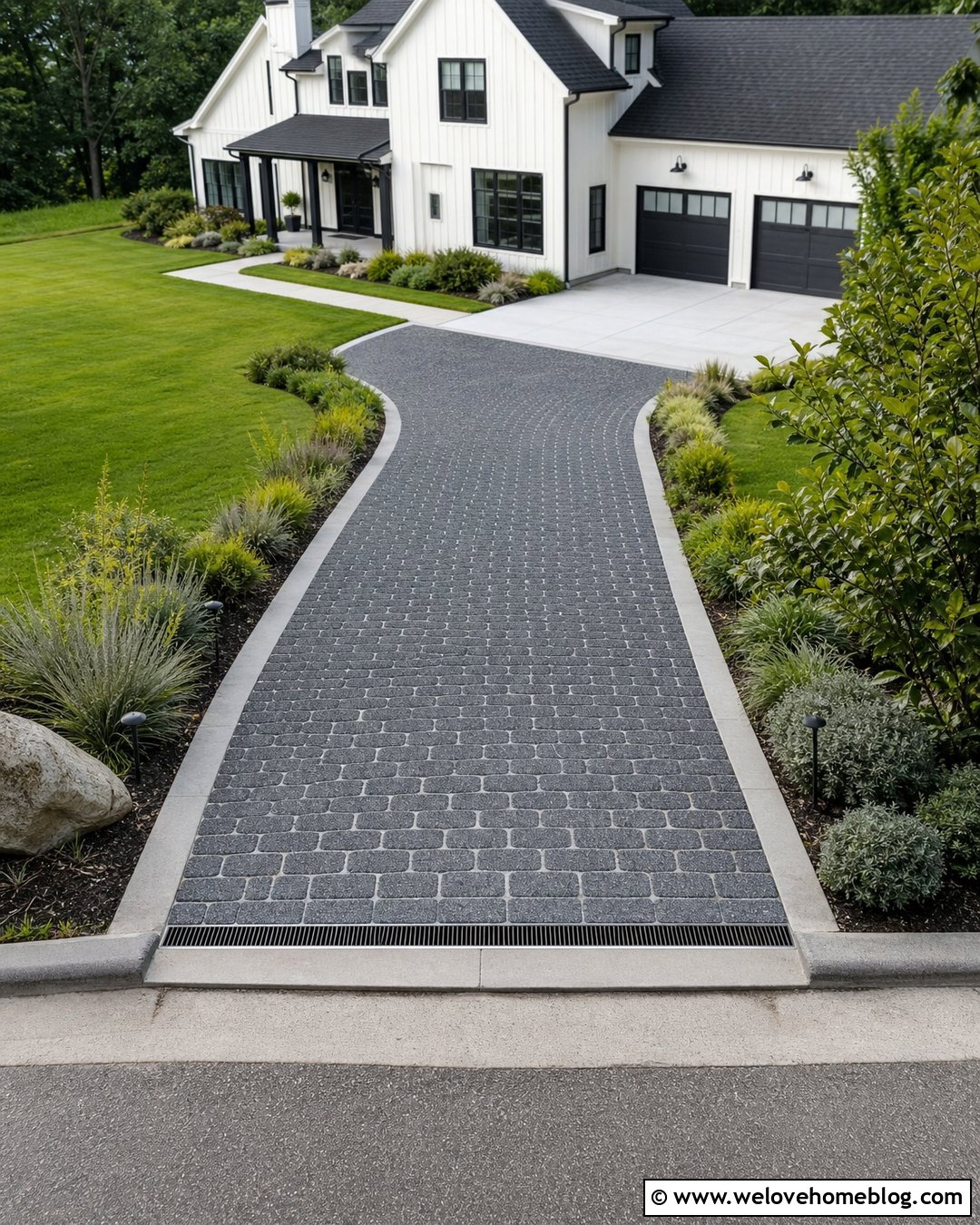 Steep Downhill Driveway With Permeable Pavers - 20 Steep Downhill Driveway Ideas