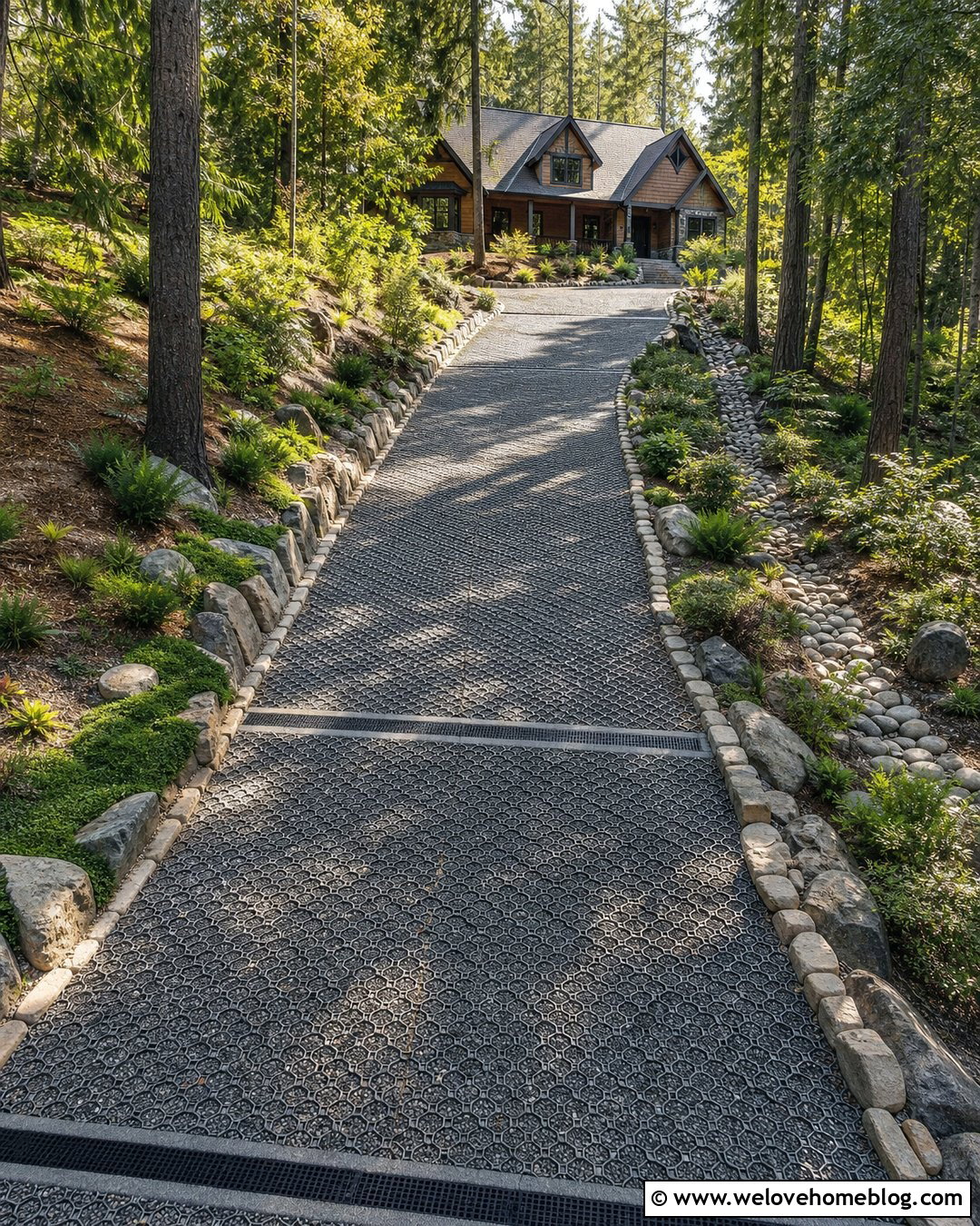 Steep Driveway With Cross Drains - 35 Steep Driveway Solutions Ideas