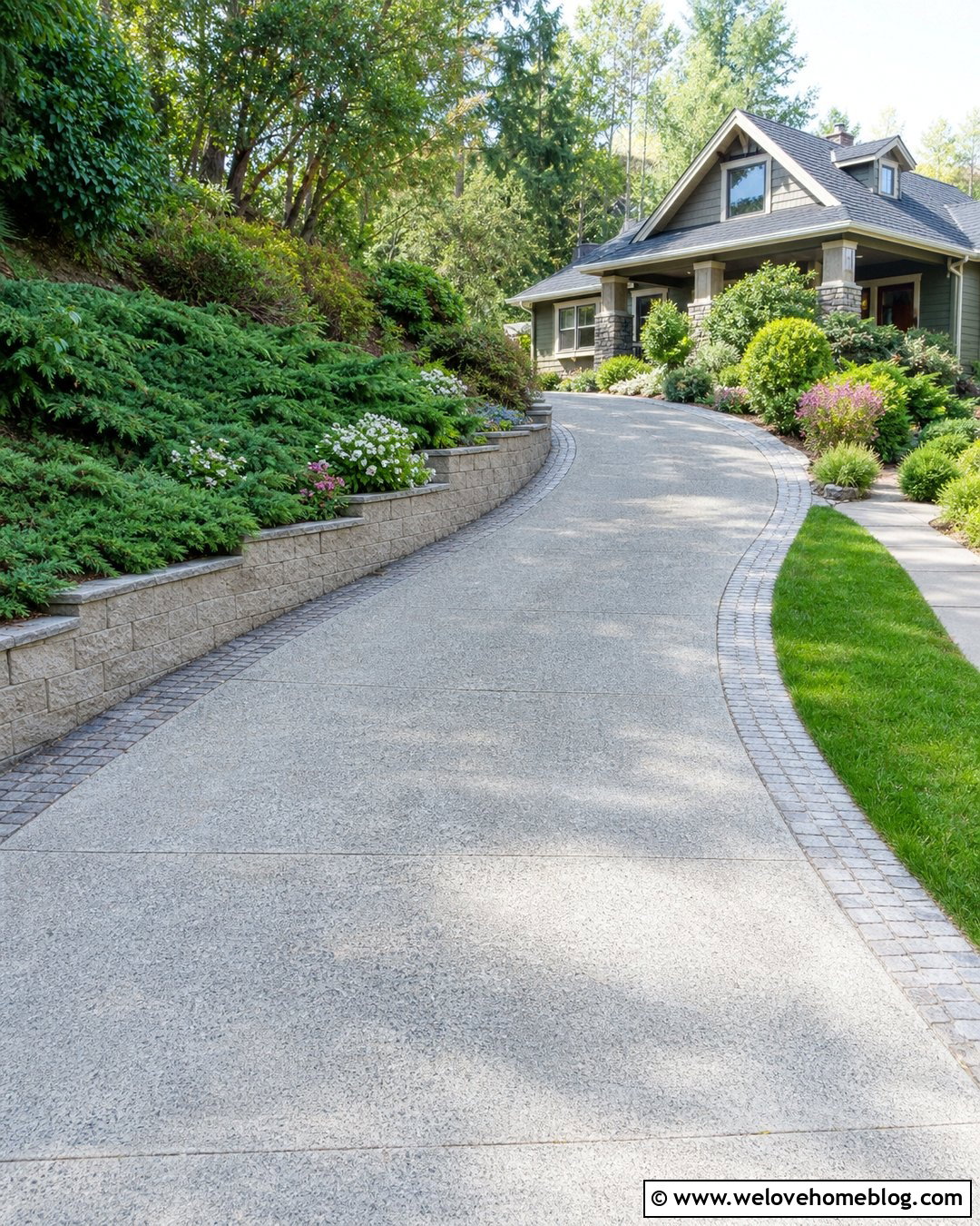 Steep Driveway With French Drain - 35 Steep Driveway Ideas