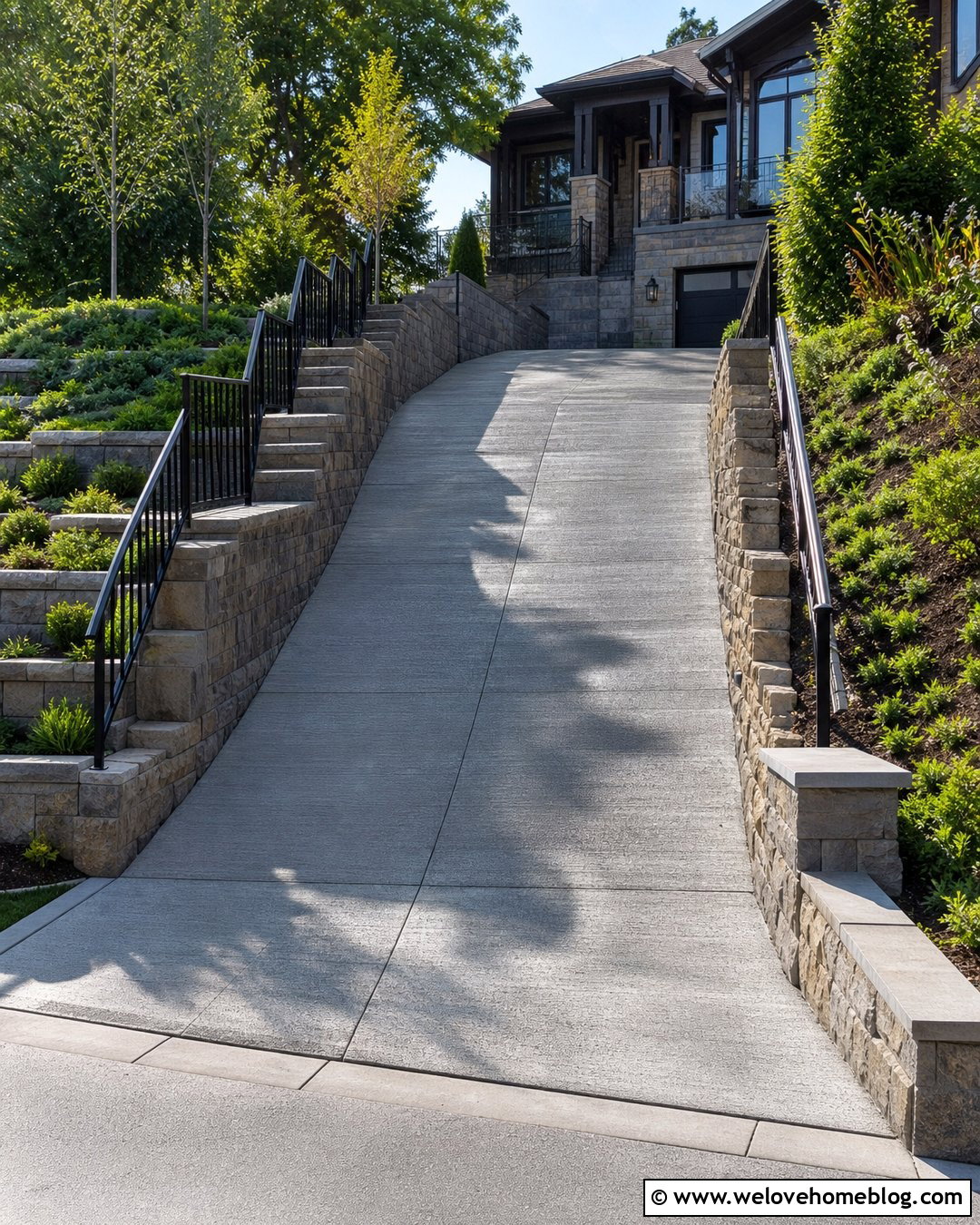 Steep Driveway With Retaining Walls - 20 very steep driveway ideas