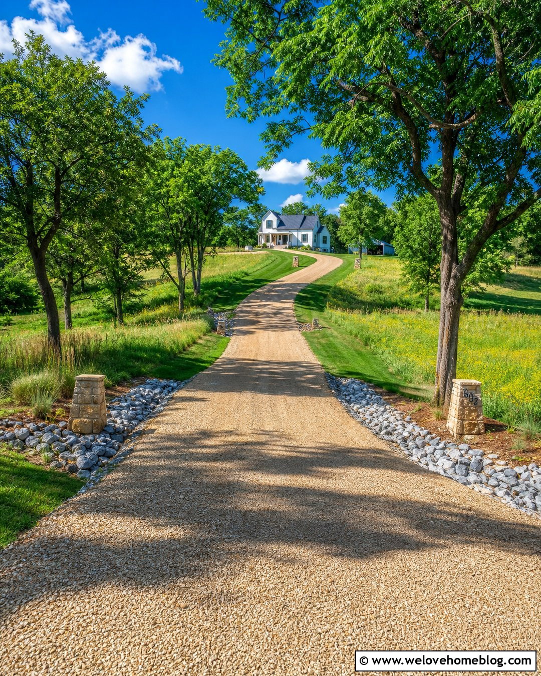 Steep Gravel Driveway With Rolling Grade Dips - 20 Steep Gravel Driveway Solutions Ideas