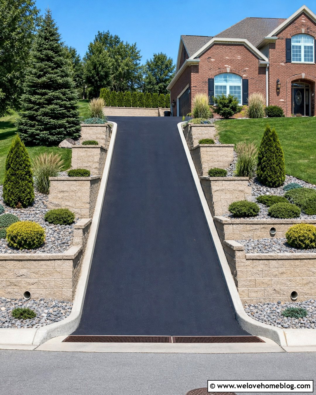 Steep Sloped Driveway With Retaining Walls - 20 Steep Sloped Driveway Ideas