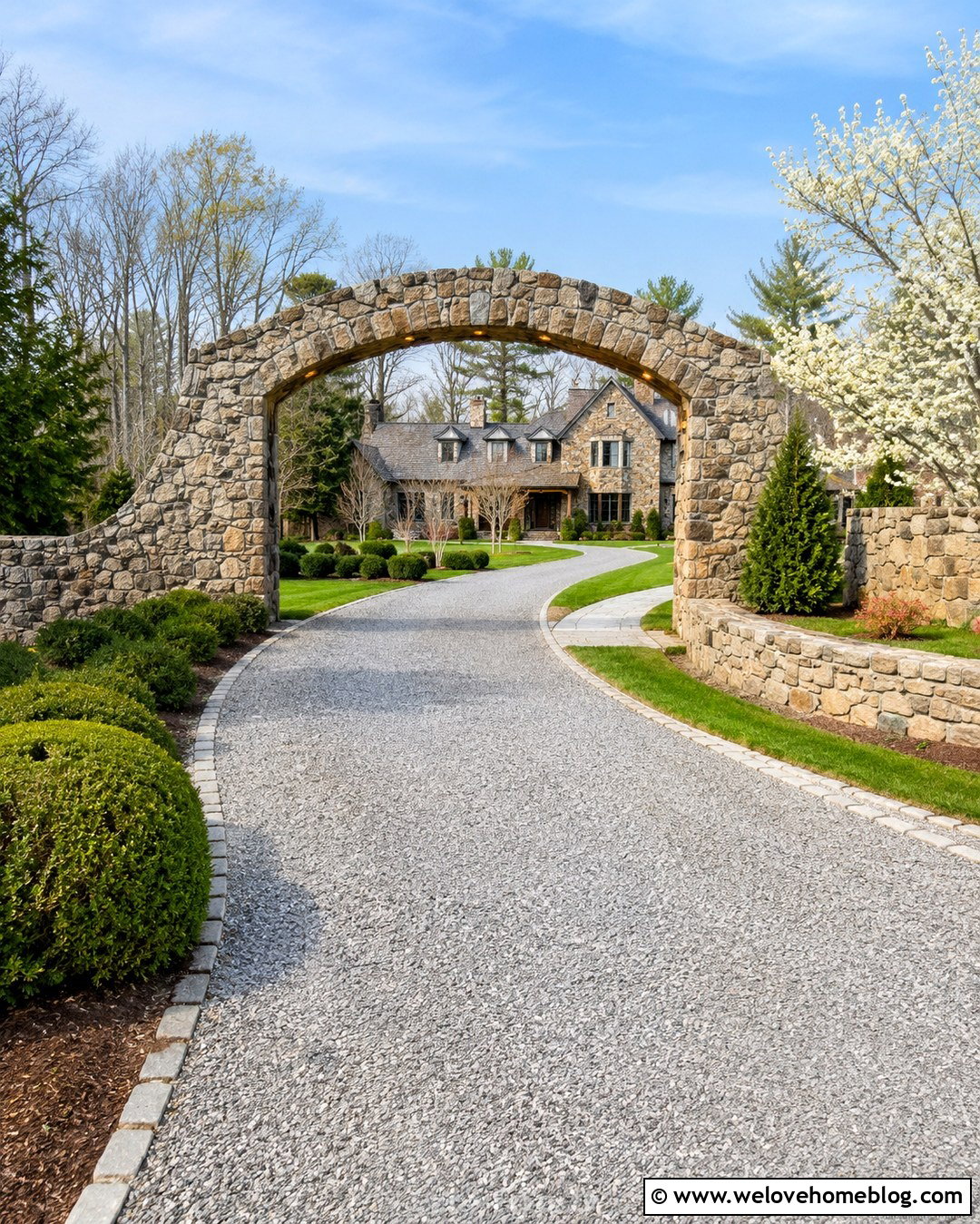 Stone Arched Driveway Entrance