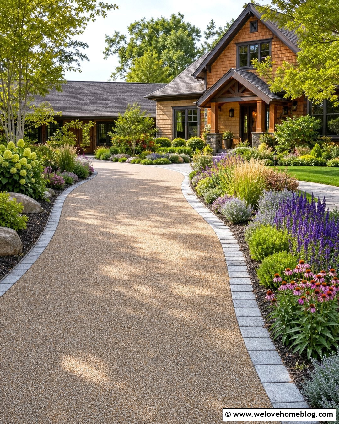 Stone Border With Flower Beds - 20 Stone Driveway Border Ideas