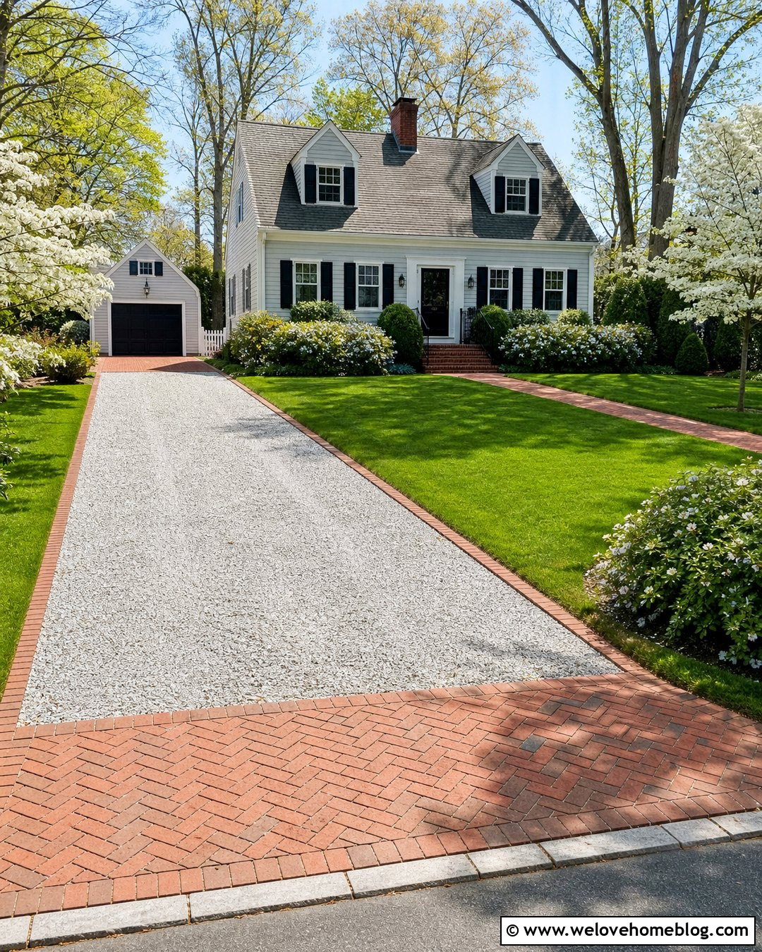 Stone Chip Driveway With Paver Apron - 20 Stone And Gravel Driveway Ideas