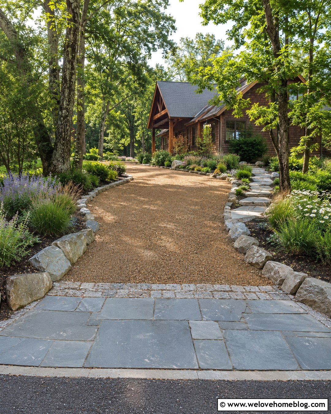 Stone Curb Ramp With Rustic Driveway - 20 curb ramp driveway ideas