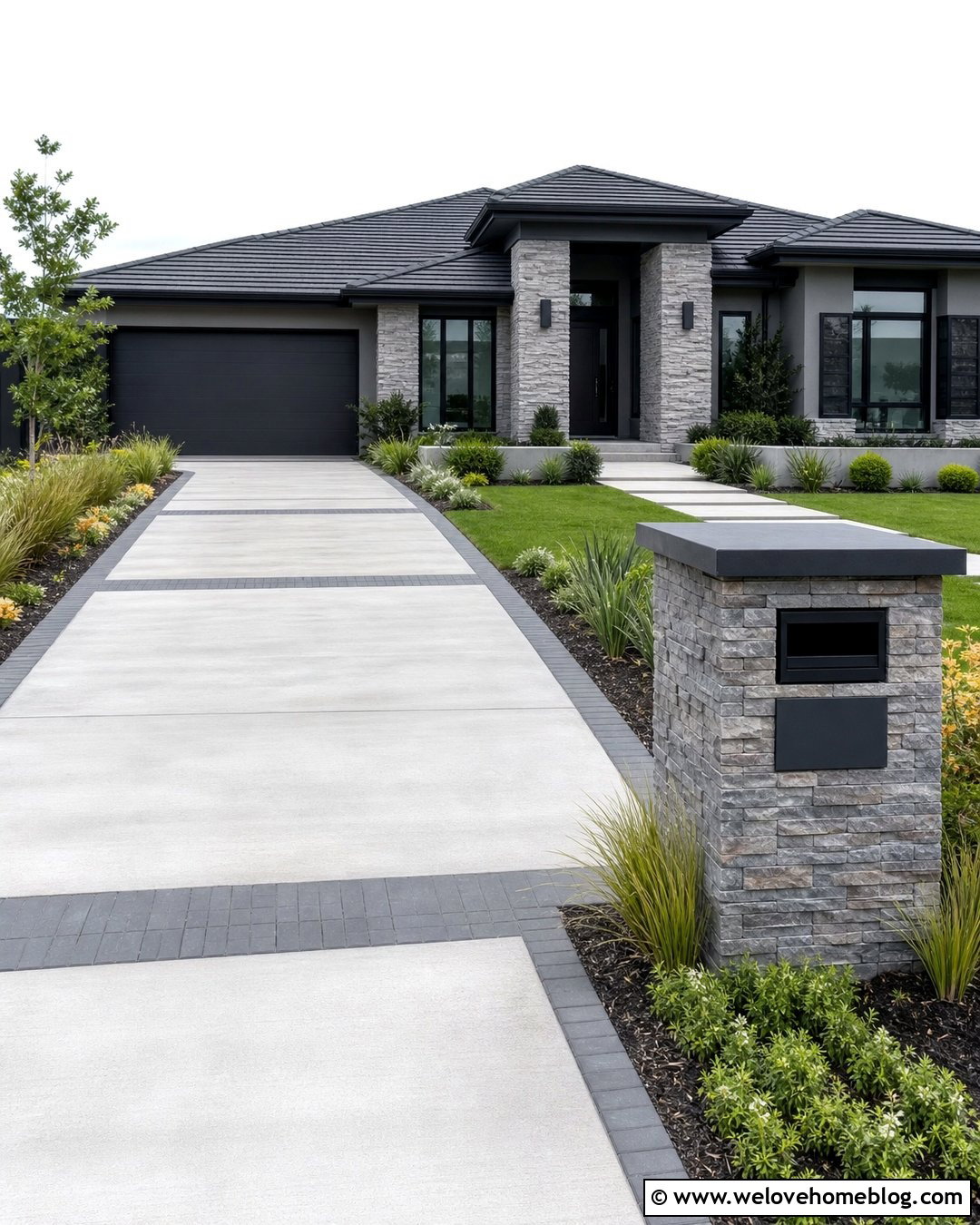 Stone Driveway Columns With A Built In Mailbox - 20 stone driveway entrance columns ideas