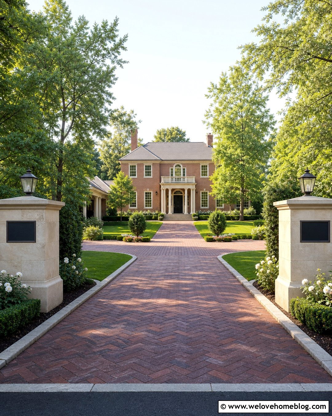 Stone Driveway Columns With Address Plaques - 20 stone driveway entrance columns ideas
