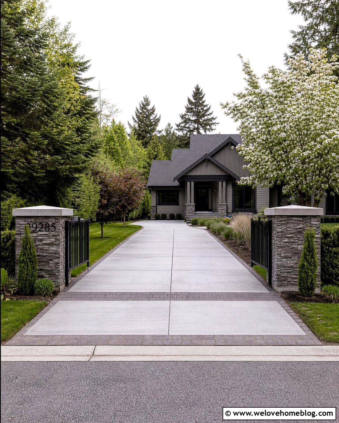 Stone Driveway Entrance With Address Sign - 20 stone gate entrance driveways ideas