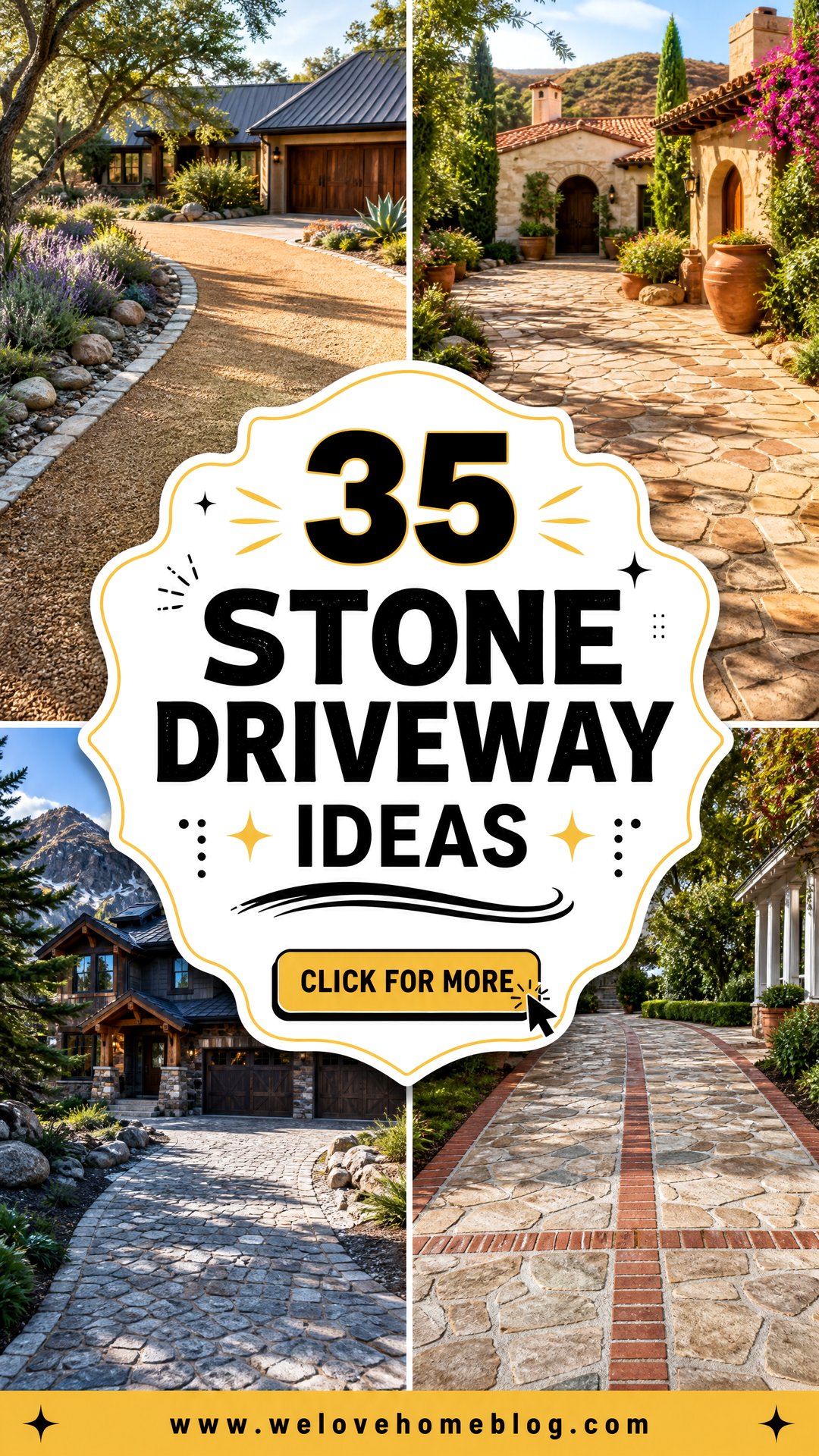 35 Stone Driveway Ideas for Timeless High-End Curb Appeal - 35 Stone Driveway Ideas for Timeless, High-End Curb Appeal
