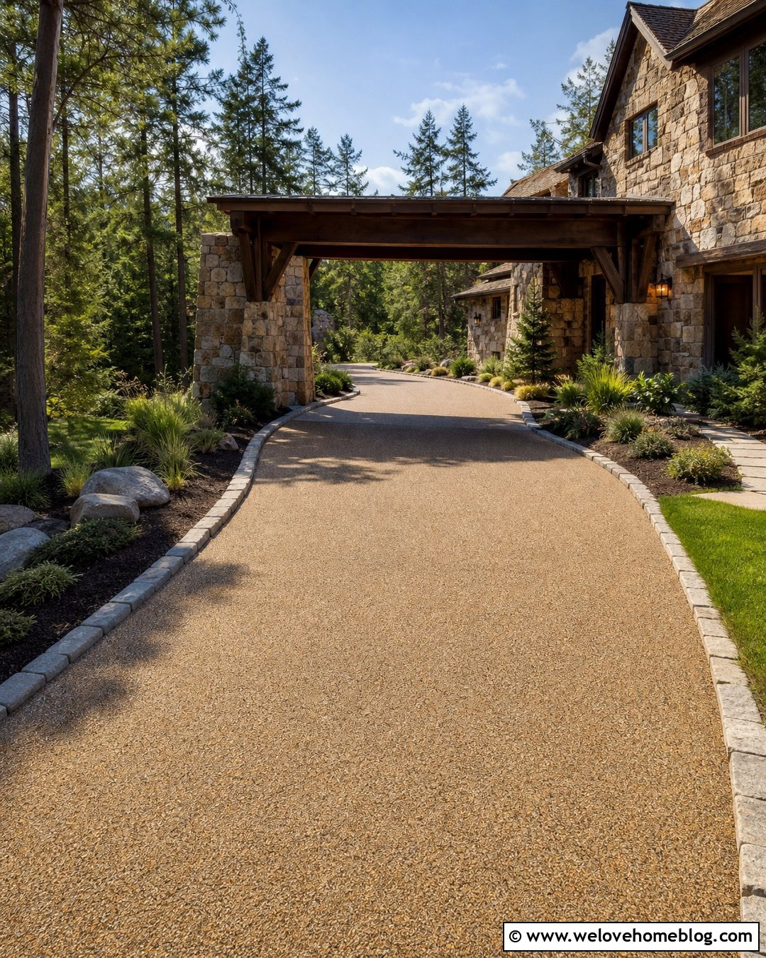 Stone Driveway Overhang - 20 Driveway Overhang Ideas