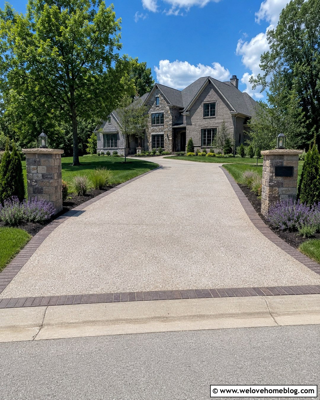 Stone Driveway Pillars With Address Sign - 20 Stone Driveway Pillars Ideas