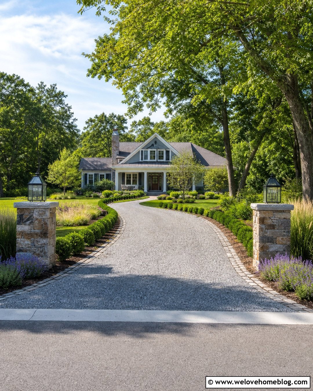 Stone Driveway Pillars With Lanterns - 20 End Of Driveway Pillars Ideas