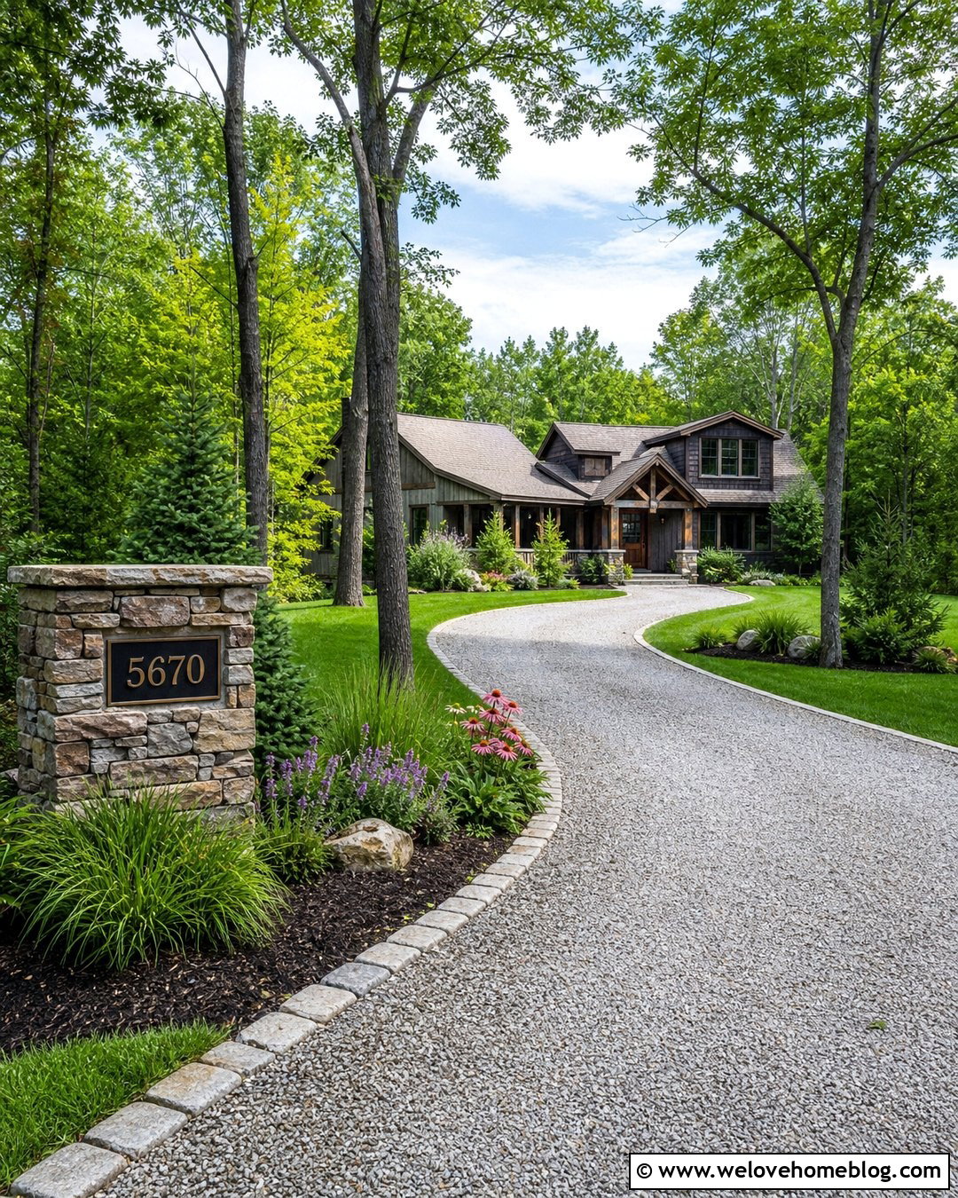 Stone Driveway Sign With Gravel Entrance - 30 Driveway Signs Entrance Ideas