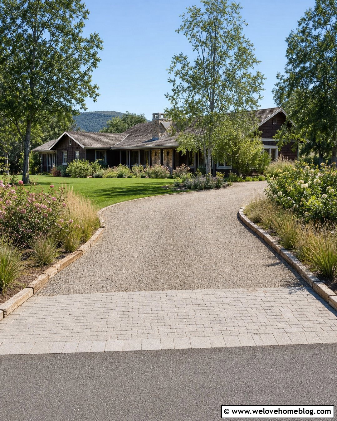 Stone Driveway With Timber Edging - 25 Driveway Stone Ideas