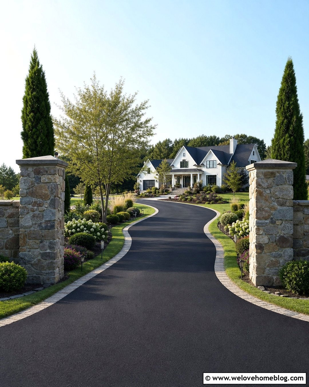 Stone Pillar Driveway Entrance Plants - 20 Driveway Entrance Plants Ideas