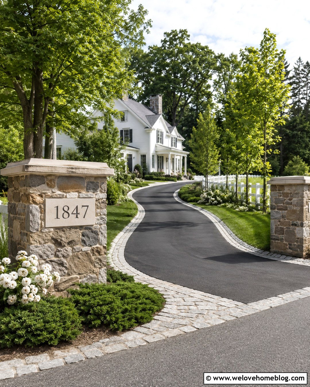 Stone Pillar Farmhouse Address Sign - 20 Driveway Address Sign Farmhouse Ideas