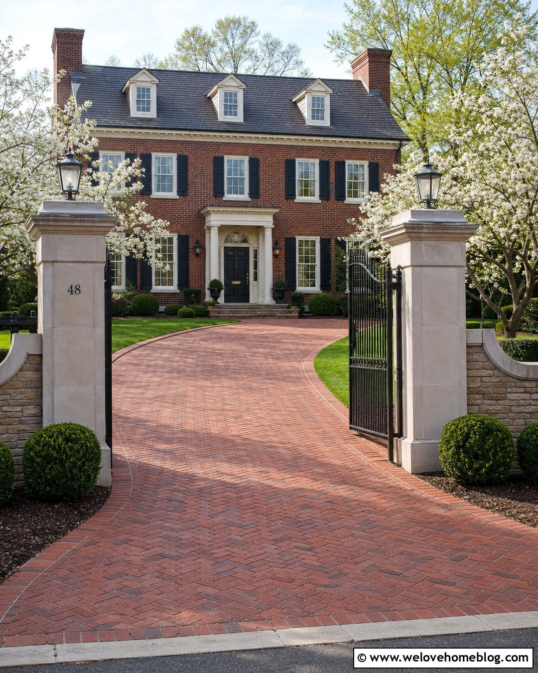 Stone Pillar Iron Gate Driveway Entrance - 25 Stone Entrance Driveway Ideas
