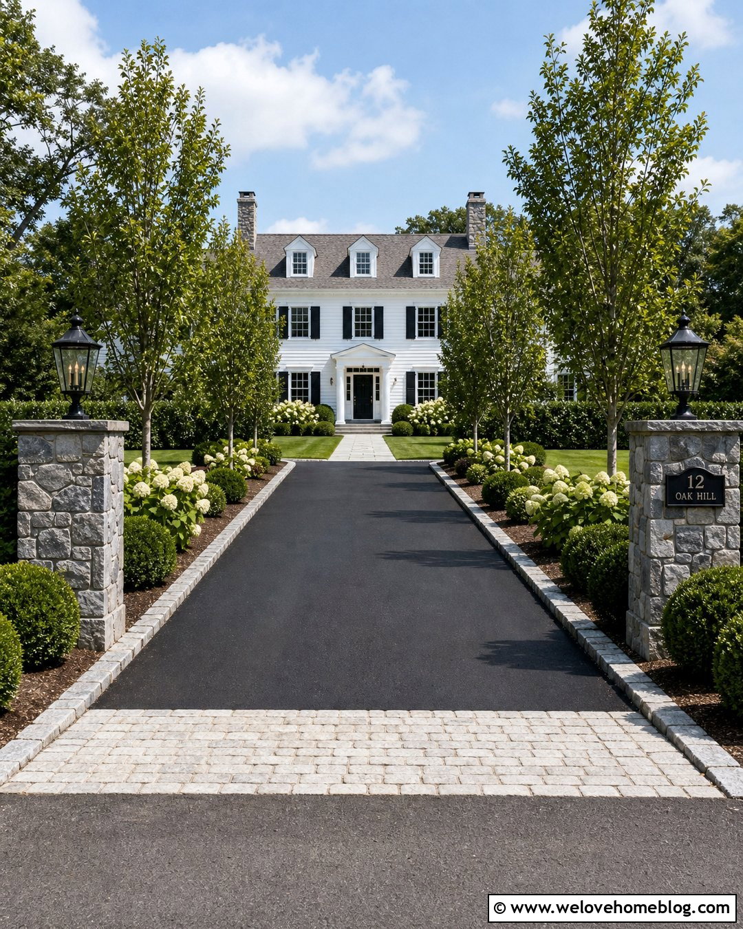 Stone Pillar Lantern Driveway Entrance - 25 Stone Entrance Driveway Ideas