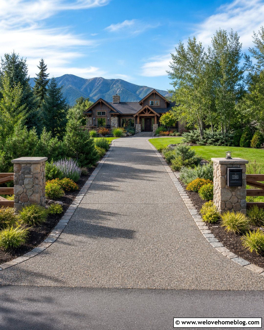 Stone Pillar Split Rail Fence Driveway Corner - 20 Split Rail Fence Corner Driveway Ideas