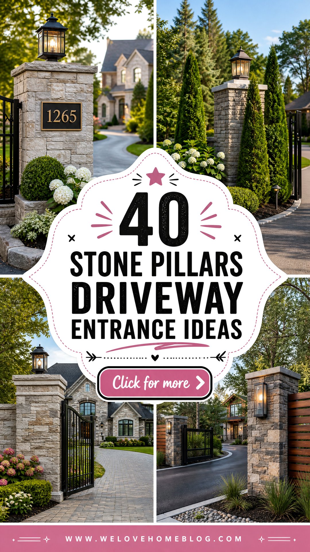 40 Stone Pillars Driveway Entrance Ideas With Timeless Style - 40 Stone Pillars Driveway Entrance Ideas With Timeless Style