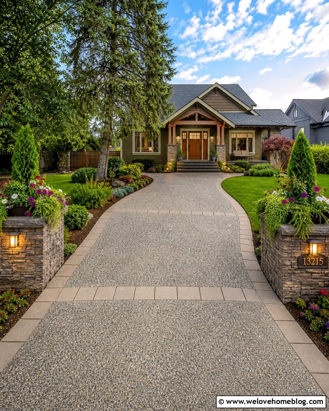 Stone Planter Driveway Entrance