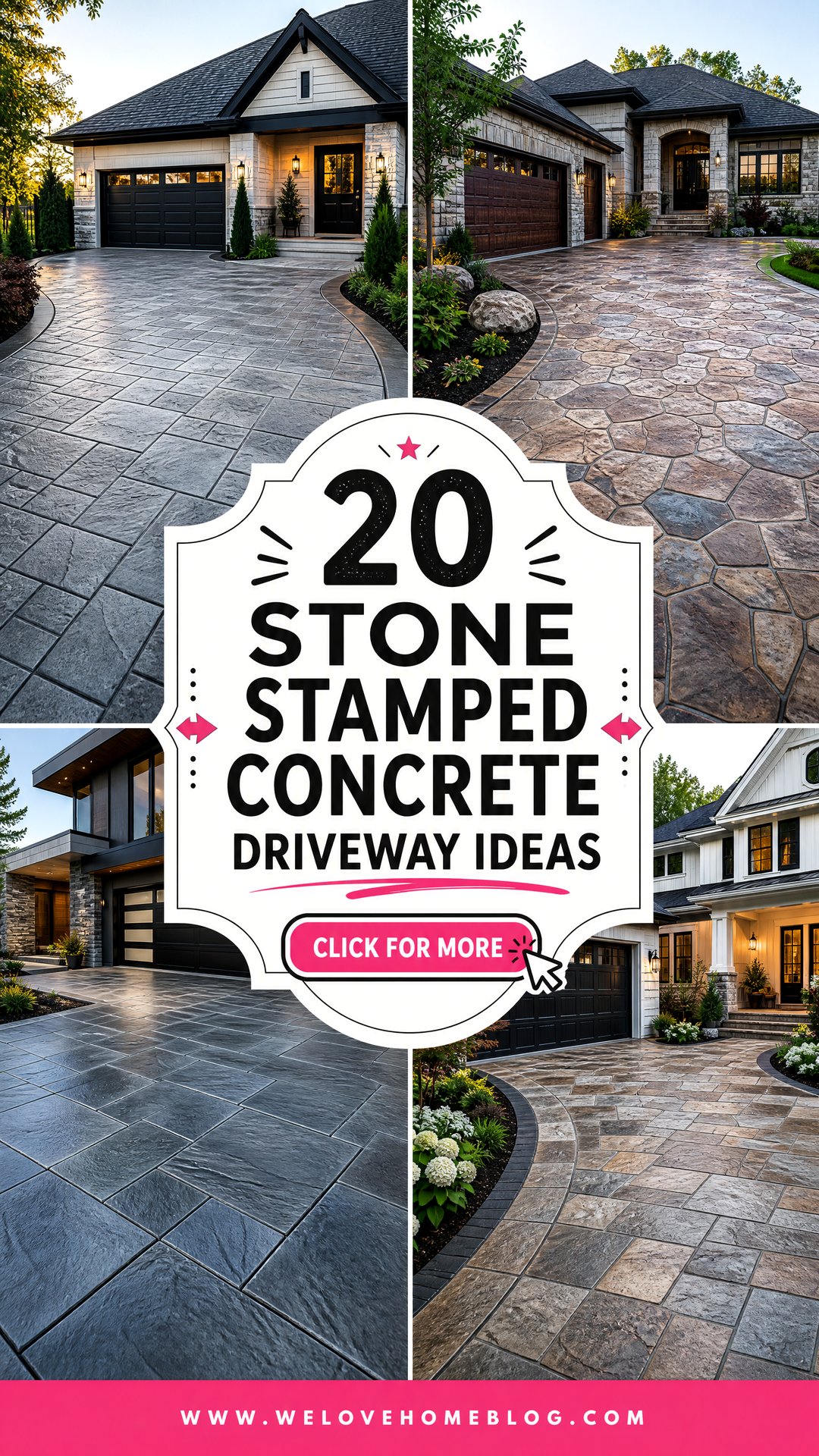 20 Stone Stamped Concrete Driveway Ideas for Luxe Curb Appeal - 20 Stone Stamped Concrete Driveway Ideas for Luxe Curb Appeal