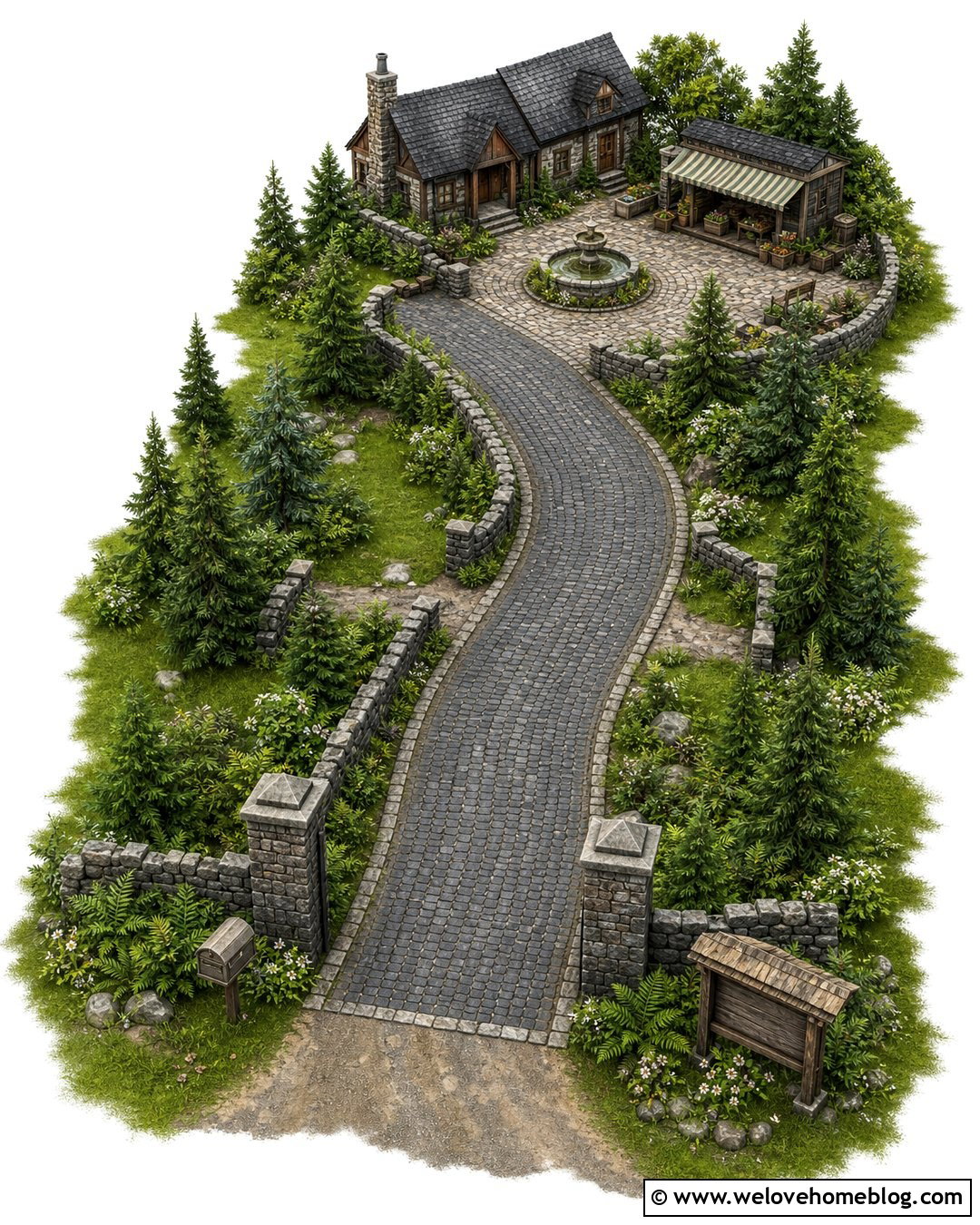 Stone Wall Hay Day Driveway - 25 Hay Day Driveway Design Ideas